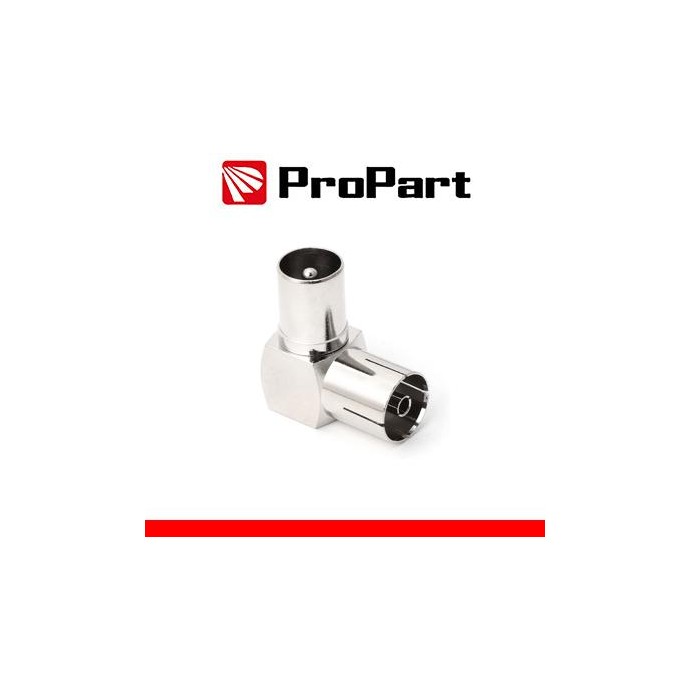 Adattatore antenna TV 75 Ω Spina - Presa 90° 9.5mm new Adattatore antenna TV 75 Ω Spina - Presa 90° 9.5mm new