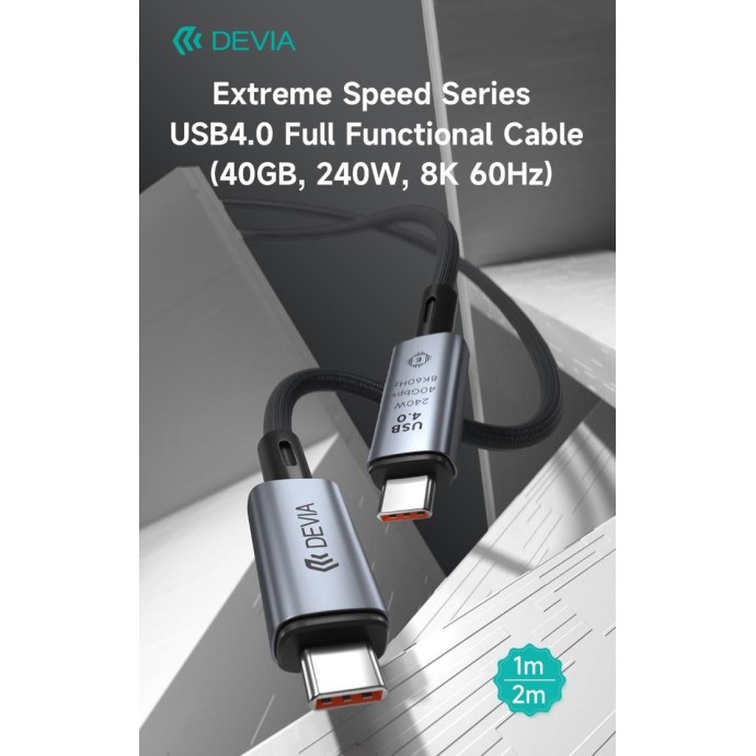 Cavo tipo-C USB 4 40GB 240W 8K 60HZ Nero 1M Cavo tipo-C USB 4 40GB 240W 8K 60HZ Nero 1M