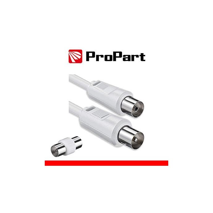 Cavo antenna TV IEC 2M SP-PR + ADATTAT. SP-SP BIANCO