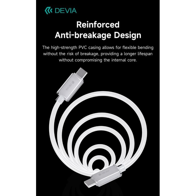 Cavo Devia da Tipo-C a Tipo-C PD 60W Alta velocita 1,5 Metri Cavo Devia da Tipo-C a Tipo-C PD 60W Alta velocita 1,5 Metri