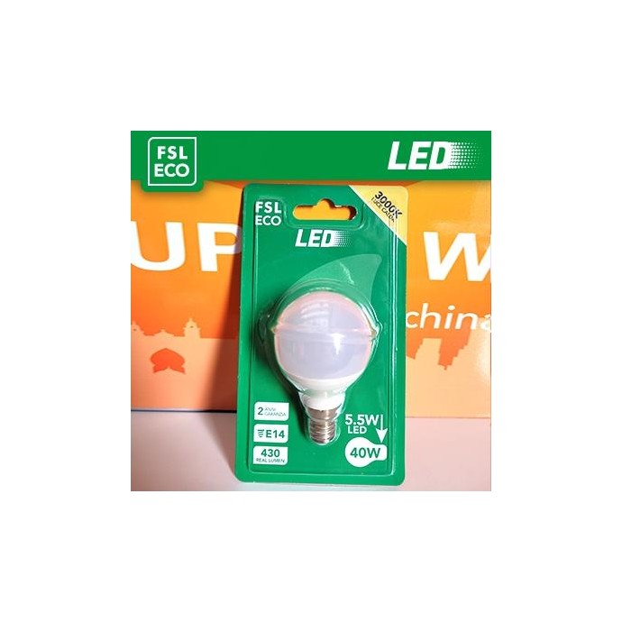 Lampada Sfera BLISTER - 5,5W 6500K E14 Lampada Sfera BLISTER - 5,5W 6500K E14