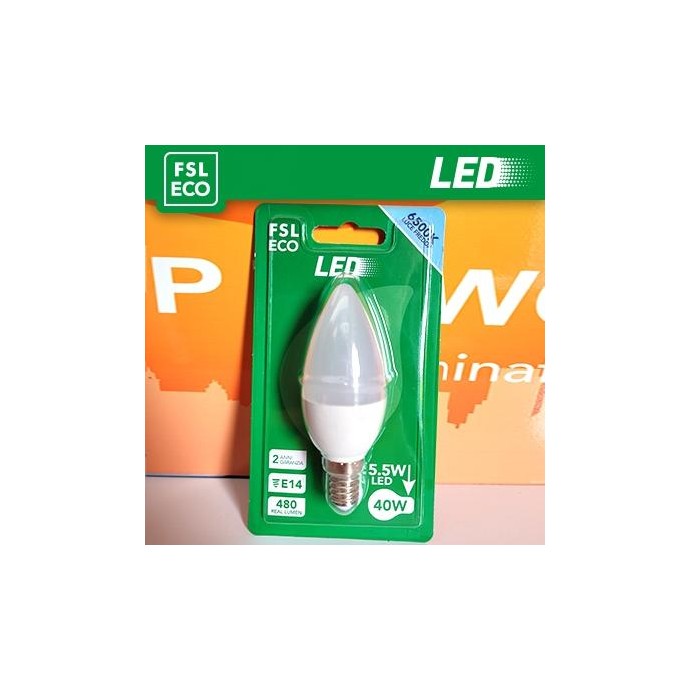Lampada Oliva BLISTER - 5,5W 6500K E14 Lampada Oliva BLISTER - 5,5W 6500K E14