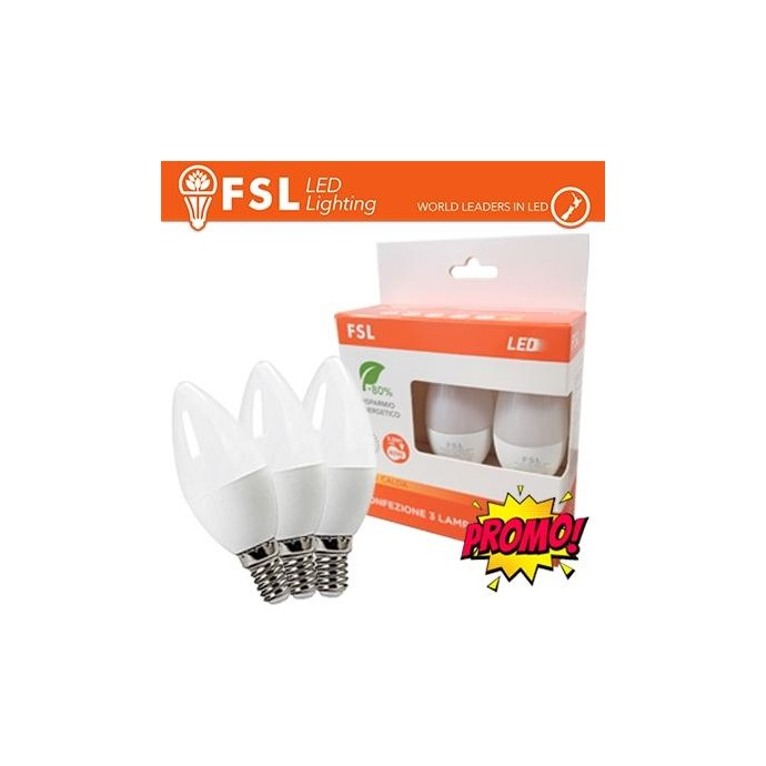 Lampada Oliva E14: Confezione PROMO 3PACK - 6W 4000K Lampada Oliva E14: Confezione PROMO 3PACK - 6W 4000K