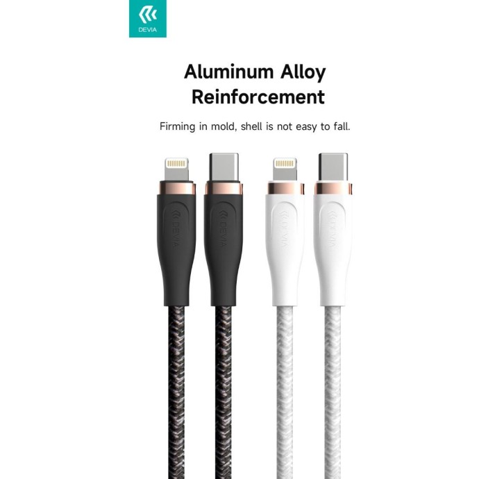 Cavo Intrecciato da C a Lightning 27W 3A, 1,5 Metri PD Bianc Cavo Intrecciato da C a Lightning 27W 3A, 1,5 Metri PD Bianc
