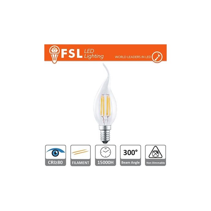 Lampada Filamento Colpo di Vento - 4W 2700K E14 400LM Lampada Filamento Colpo di Vento - 4W 2700K E14 400LM
