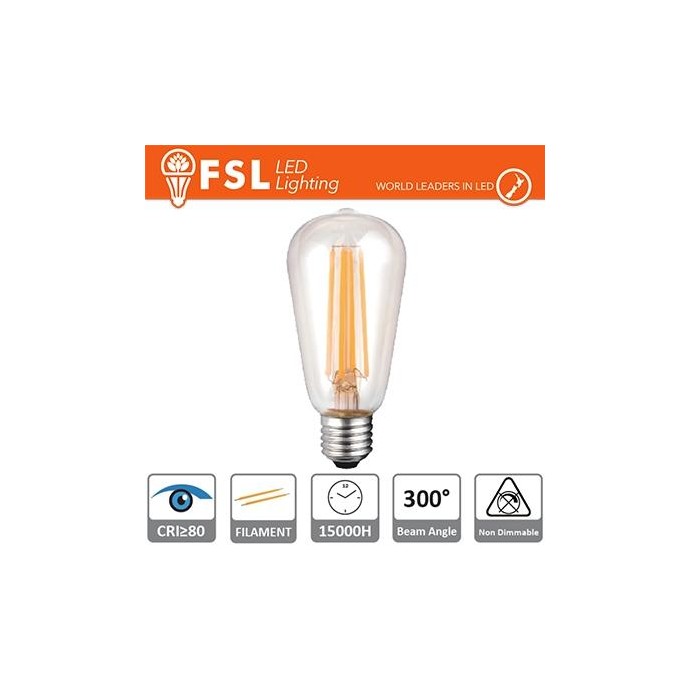 Lampada Filamento Edison - 6W 2700K E27 800LM Lampada Filamento Edison - 6W 2700K E27 800LM