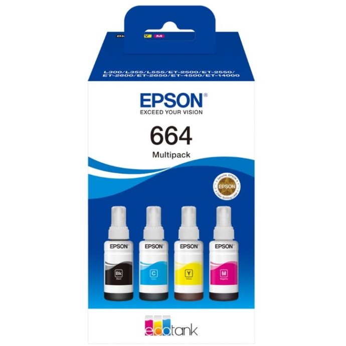 ECOTANK ORIGINALE T664 4-COLOUR MULTIPACK ECOTANK ORIGINALE T664 4-COLOUR MULTIPACK