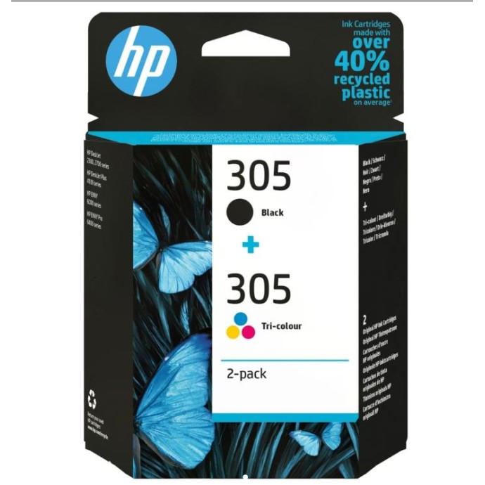 CARTUCCE ORIGINALE HP 305 2-PACK TRI-COLOR/BLACK CARTUCCE ORIGINALE HP 305 2-PACK TRI-COLOR/BLACK