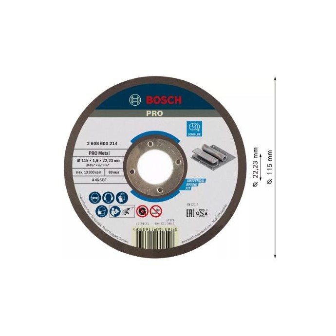 2608600214,Mola da taglio Expert for Metal piana  115x1,6 mm