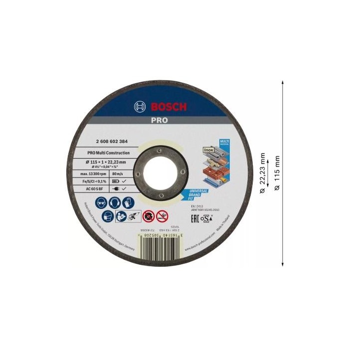 2608602384,Mola da taglio Multi Material Rapido  115x1 mm