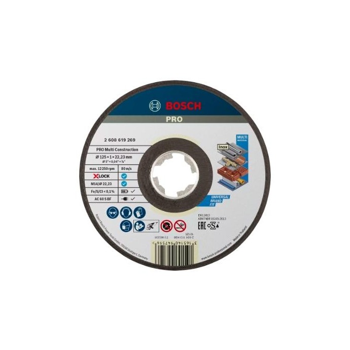 2608619269,X-LOCK mola da taglio Multi Material piana Rapido  125x1 mm