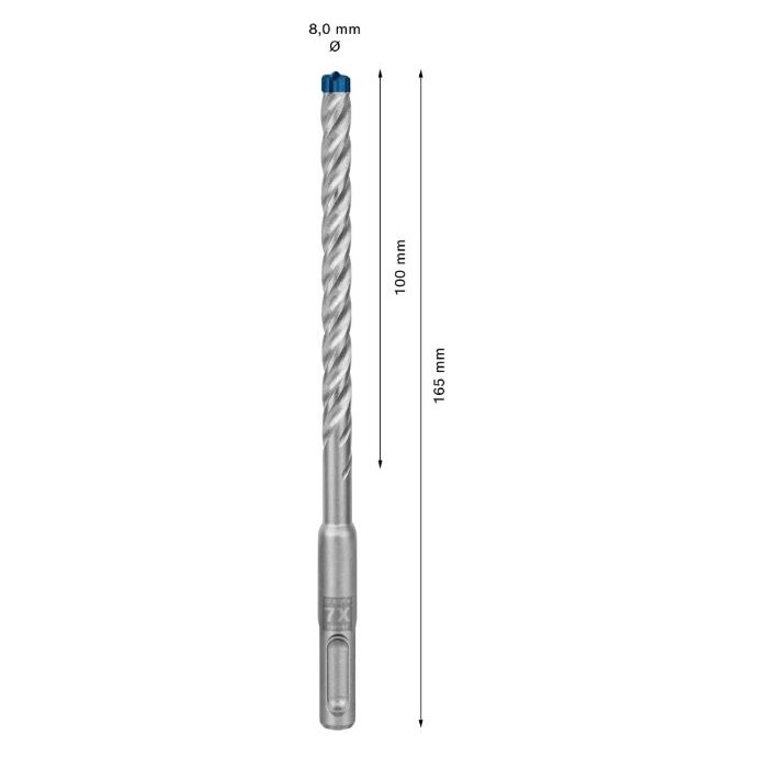 2608900088,Punta SDS plus-7X  8x100x165 mm