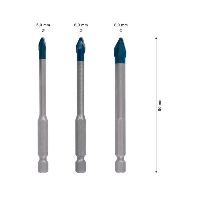 2608900595,Set punte per piastrelle HardCeramic, 3pz 