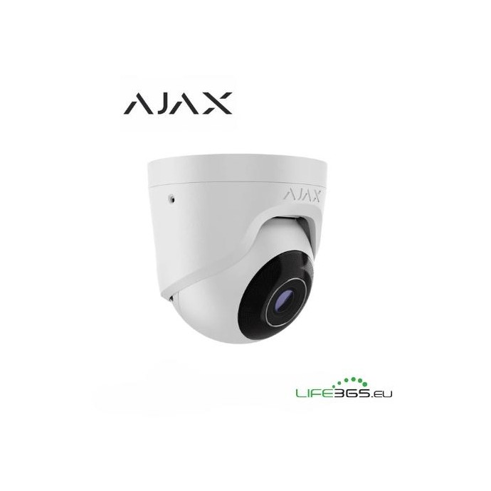 Ajax Telecamera Dome IP PoE (TurretCam) (5 Mp/2.8 mm) bianco