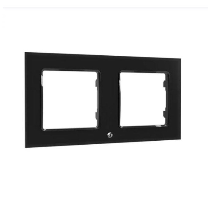 Shelly Wall Frame 2 - Placca da parete nera doppia compatibile Legrand