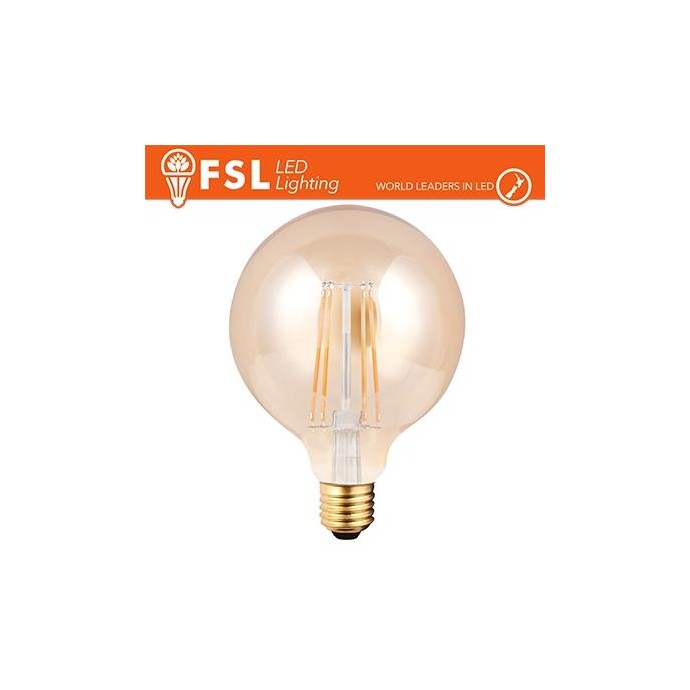 Lampada Globo Filamento Ambra Ø9,5cm - 6W 2200K E27 650LM Lampada Globo Filamento Ambra Ø9,5cm - 6W 2200K E27 650LM