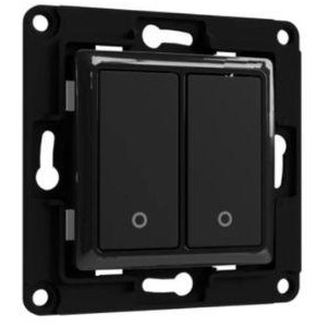 Shelly Wall Switch 2 - Pulsanti filari da parete 2 tasti nero con supp relè