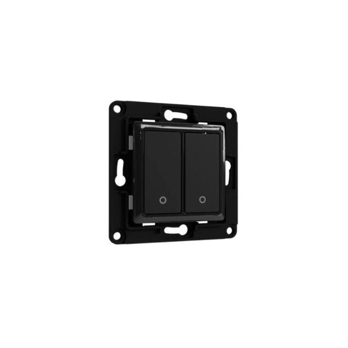 Shelly Wall Switch 2 - Pulsanti filari da parete 2 tasti nero con supp relè