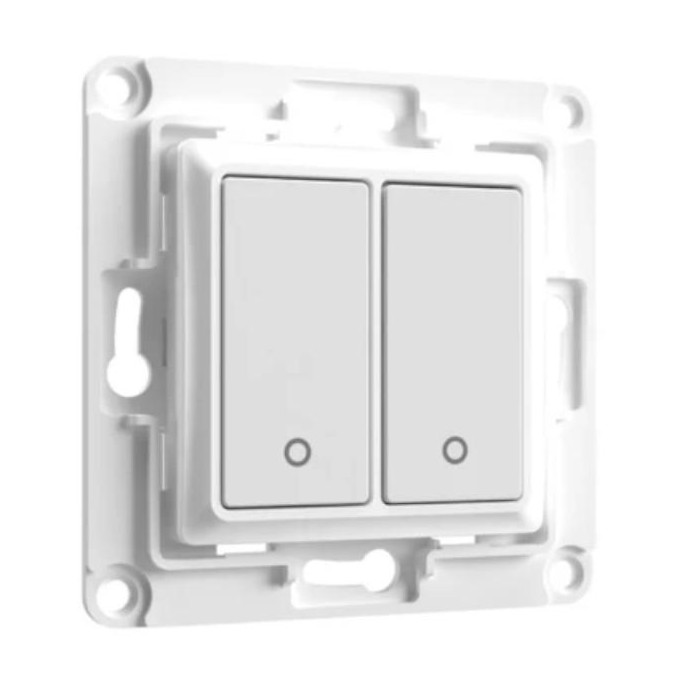 Shelly Wall Switch 2 - Pulsanti filari da parete 2 tasti bianco con supp relè