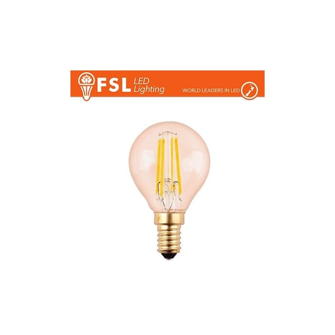 Lampada Sfera Filamento Ambra - 4W 2200K E14 330LM Lampada Sfera Filamento Ambra - 4W 2200K E14 330LM