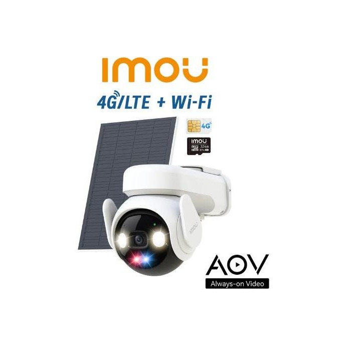 Imou Telecamera AOV PT a batteria 5Mp 3K Kit Wi-FI + 4G con SIM inclusa