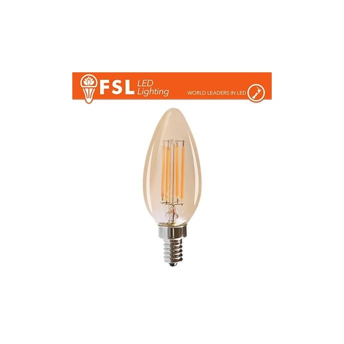 Lampada Oliva Filamento Ambra - 4W 2200K E14 330LM Lampada Oliva Filamento Ambra - 4W 2200K E14 330LM