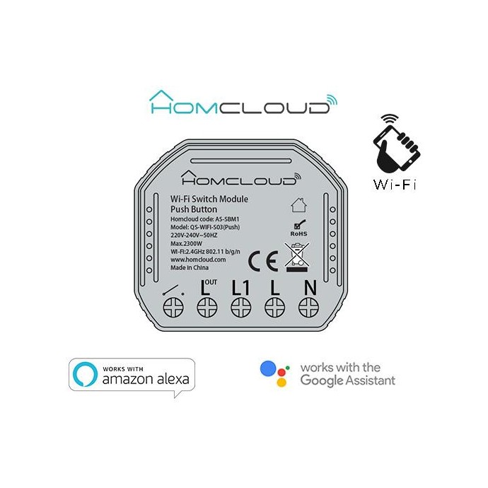 Modulo Pulsante&Interruttore 1CH Wi-Fi da incasso