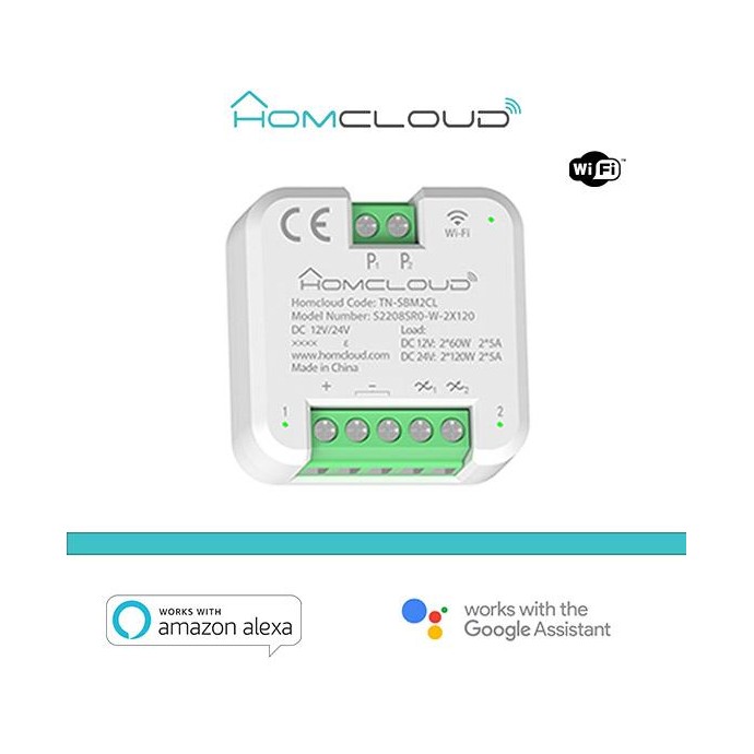 Modulo Pulsante Relè Wi-Fi 12/24V 2CH Modulo Pulsante Relè Wi-Fi 12/24V 2CH