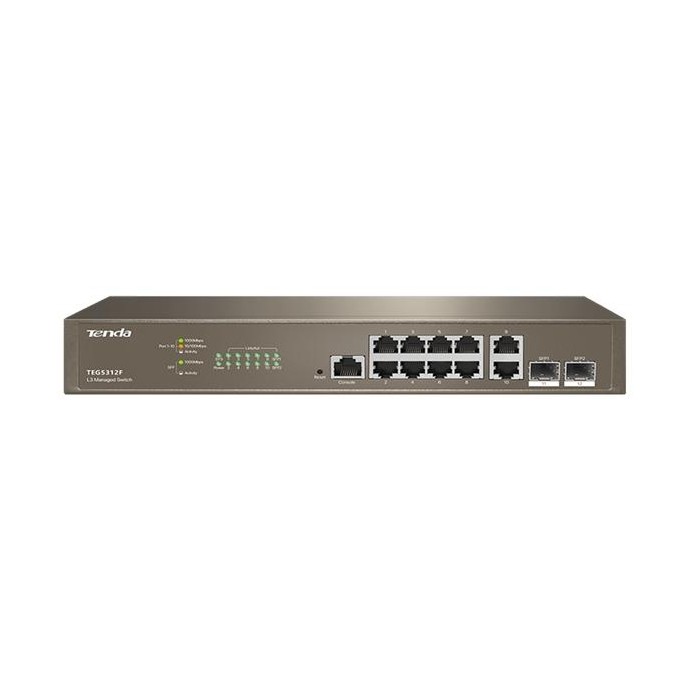 Switch managed L3 10 porte Gbit + 2 porte SFP Tenda TEG5312F Switch managed L3 10 porte Gbit + 2 porte SFP Tenda TEG5312F