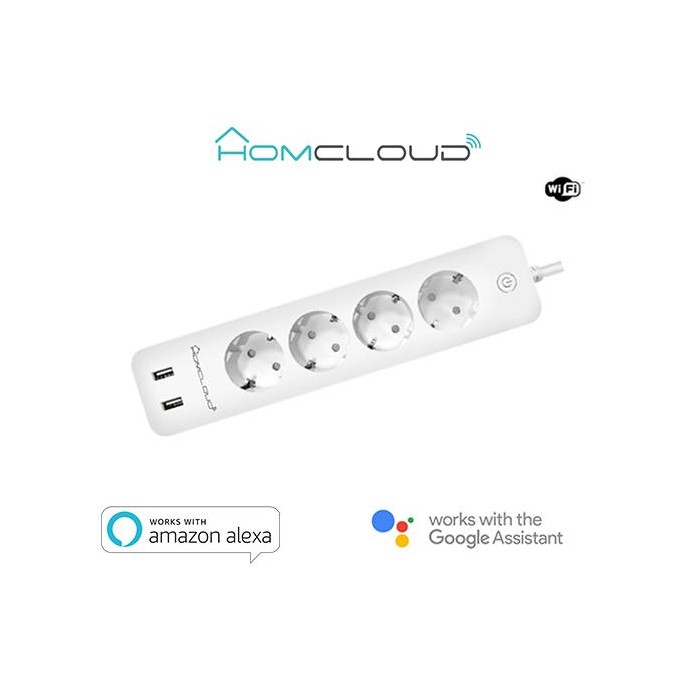 Multipresa Wi-Fi 16A 4 Schuko+2USB control energia sp. schuk