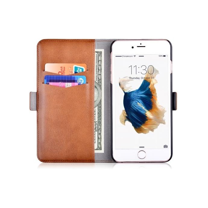 Custodia in Pelle con Portadocumenti per iPhone 6S/6 Marrone