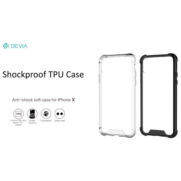 Cover Devia Shockproof in TPU Flessibile per iPhone X Clear Cover Devia Shockproof in TPU Flessibile per iPhone X Clear