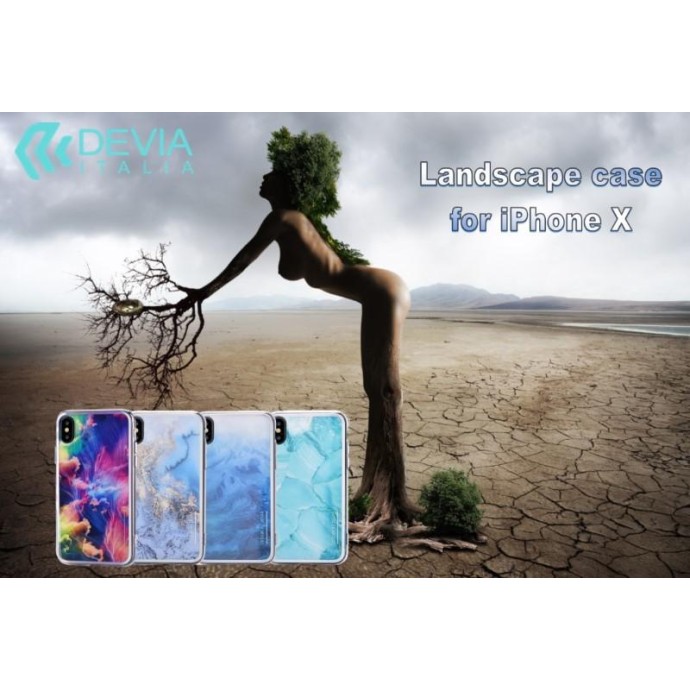 Cover Landscape serigrafata per iPhone X Gold Cover Landscape serigrafata per iPhone X Gold