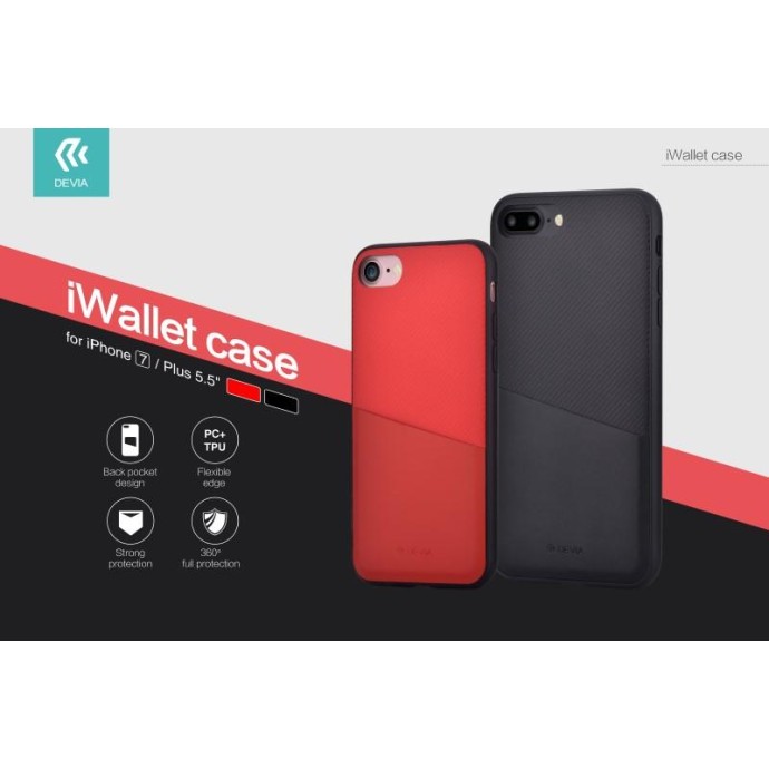 Cover Devia iWallet con Tasca per iPhone 7 & 8 Nera Cover Devia iWallet con Tasca per iPhone 7 & 8 Nera