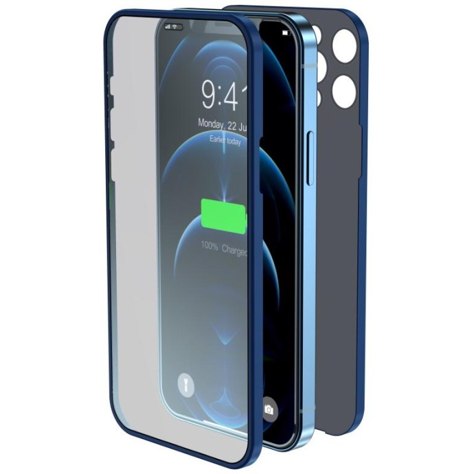 Cover & Vetro Totale protezione per iPhone 12 Pro Max Blu Cover & Vetro Totale protezione per iPhone 12 Pro Max Blu