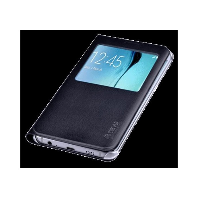 Cover Samsung S6 Edge+ Plus con Finestra Touch Colore Nera