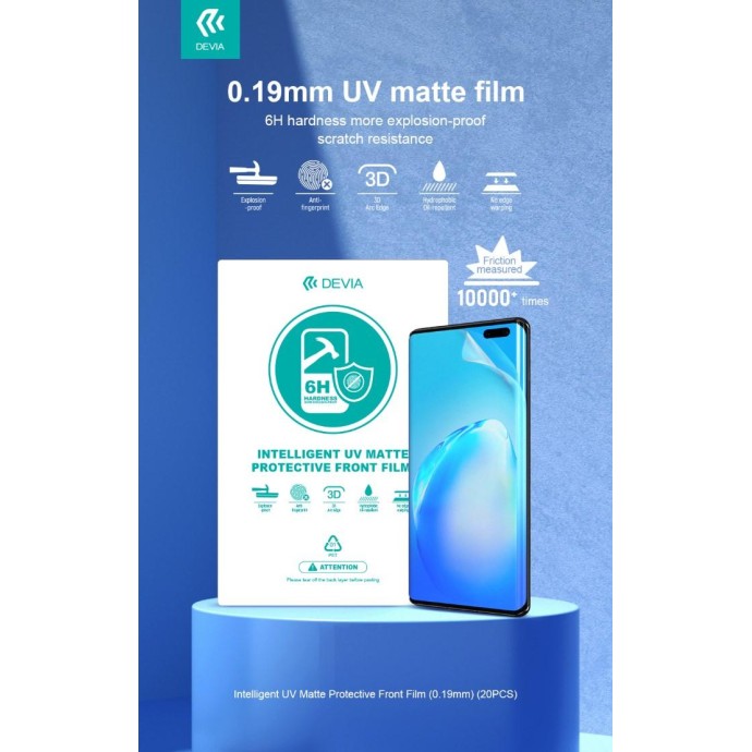 Pellicole 0,19mm UV opache Anti Impronte 6H 20 pezzi scatola Pellicole 0,19mm UV opache Anti Impronte 6H 20 pezzi scatola