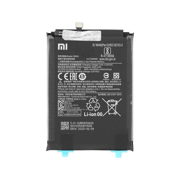 Batteria OEM Xiaomi Redmi Note 9S BN55 460200002F5Z