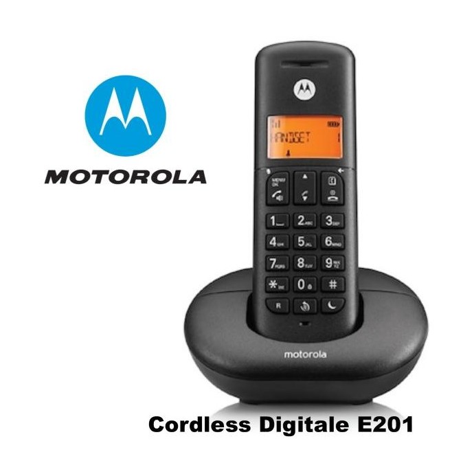 TELEFONO CORDLESS E201 MOTOROLA NERO