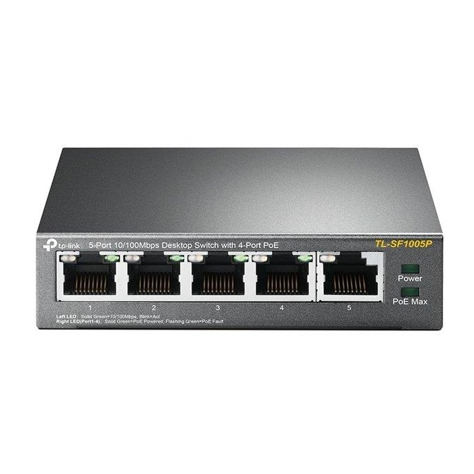 Switch desktop 5 porte 10/100Mbps 4 PoE TP Link TL-SF1005P Switch desktop 5 porte 10/100Mbps 4 PoE TP Link TL-SF1005P