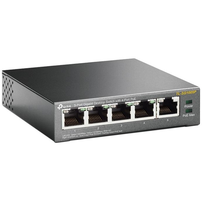 PoE switch 5 porte Gbit 4 PoE max 56W TP-Link TL-SG1005P PoE switch 5 porte Gbit 4 PoE max 56W TP-Link TL-SG1005P