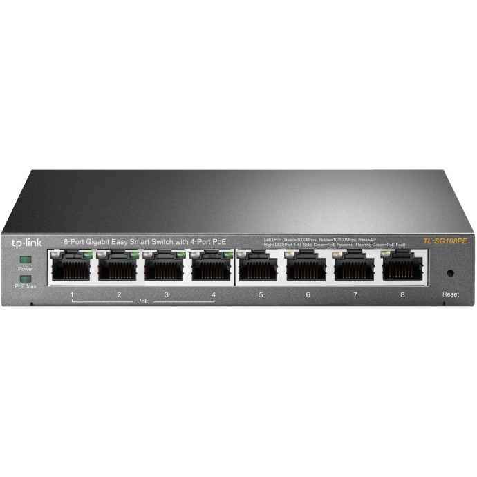 Easy Smart Switch 8 Porte Gigabit con 4 Porte PoE TL-SG108PE Easy Smart Switch 8 Porte Gigabit con 4 Porte PoE TL-SG108PE