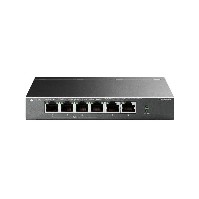 Switch desktop 6 port 10/100Mbps con 4 porte PoE+ TL-SF1006P Switch desktop 6 port 10/100Mbps con 4 porte PoE+ TL-SF1006P