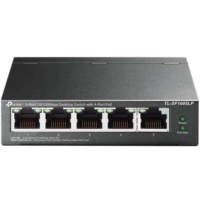 Switch Desktop 5 porte 10/100Mbps con 4-Port PoE TL-SF1005LP Switch Desktop 5 porte 10/100Mbps con 4-Port PoE TL-SF1005LP