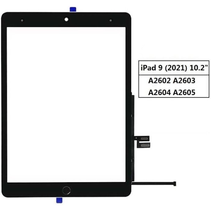 Touch per iPad 9 10.2'' con pulsante Home A2602 A2603 Nero Touch per iPad 9 10.2'' con pulsante Home A2602 A2603 Nero