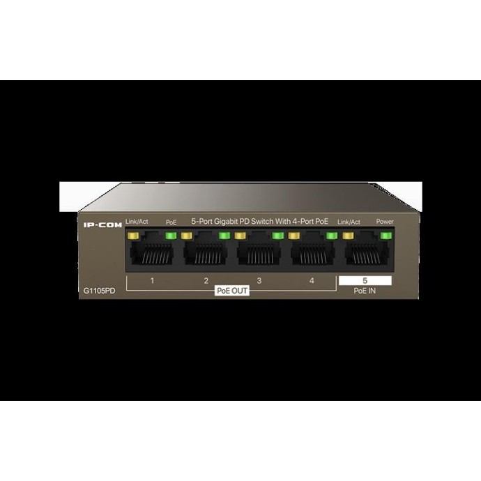 Switch 5 porte Gigabit PD - 4 porte PoE OUT 1 porta PoE IN Switch 5 porte Gigabit PD - 4 porte PoE OUT 1 porta PoE IN