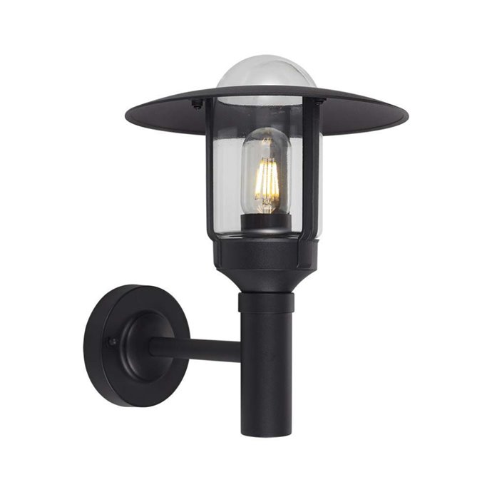 E27 Wall Lamp Holder Clear Glass Matt Black Body E27 Wall Lamp Holder Clear Glass Matt Black Body