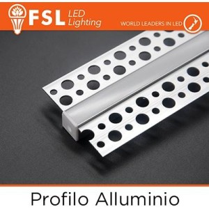 BARRA  ALLUMINIO 6063 - Raso CARTONGESSO - 2m SILVER