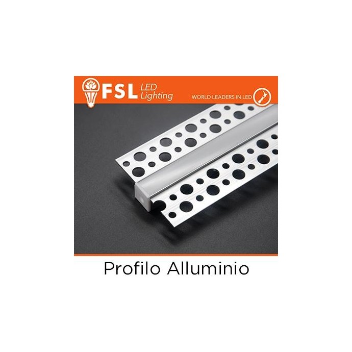 BARRA ALLUMINIO 6063 - Raso CARTONGESSO - 2m SILVER BARRA ALLUMINIO 6063 - Raso CARTONGESSO - 2m SILVER