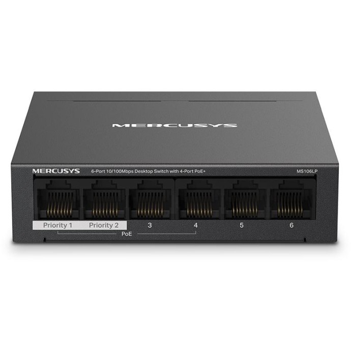 Switch Desktop 6 Porte 10/100Mbps con 4 Porte PoE+ Switch Desktop 6 Porte 10/100Mbps con 4 Porte PoE+